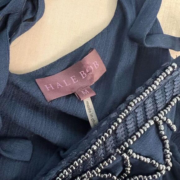Hale Bob Women's Spaghetti Beaded Breezy Flowy Sundress In Blue Size M - Picture 9 of 12